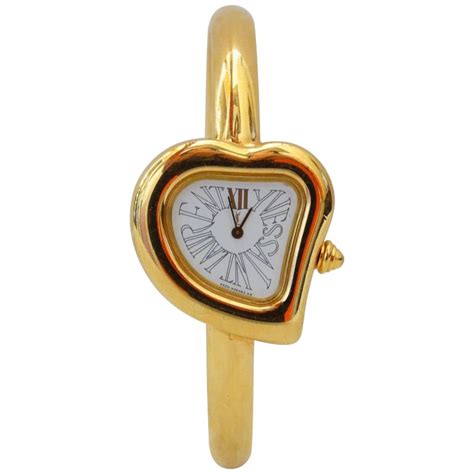 Yves Saint Laurent YSL Heart Shaped Watch Watch Silver .